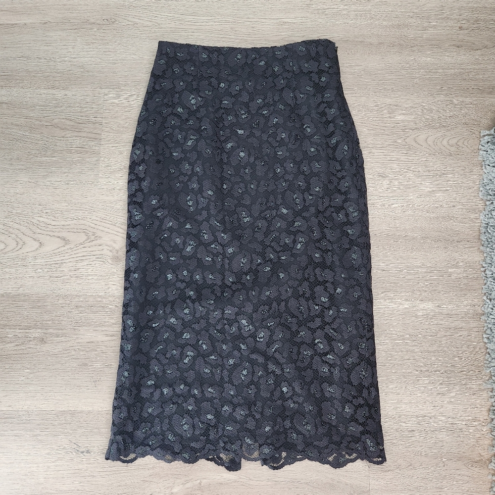 Zara Black Lace Pencil Skirt